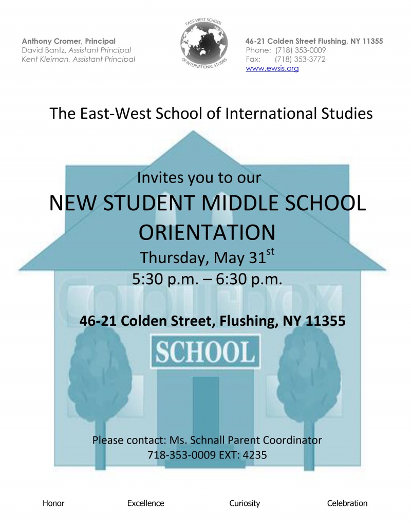 Middle School Orientation East West School Of International Studies Middle School Orientation East West School Of International Studies
